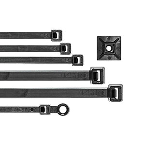 Black Cable Tie 8 in. w/ Screw Mount