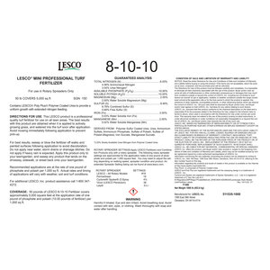 LESCO 8-10-10 40% PolyPlus 3%Fe 2%Mg 2%Mn 9.46%S SOP Turfgrass Mini Granular Fertilizer 1,000 lb. Super Sack