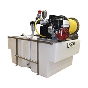 LESCO SpaceMaker 200 gal Sprayer, Honda Manual Start Engine, Stainless Steel Frame and Jet Agitation (Hose Reel Package Sold Separately)