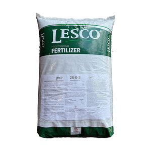LESCO 28-0-3 20% PolyPlus OPTI45 35% BIO 0.7% Fe 2.33% Cl MOP Turfgrass Granular Fertilizer