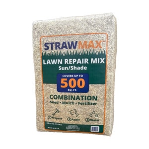 MKB StrawMax Lawn Repair w/ LESCO Sun & Shade Park Seed Mix & Fertilizer 2.5 cu.ft.