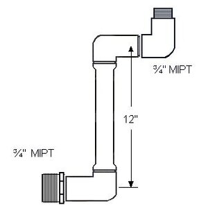 Lasco PVC Swivel Joint Assembly 3/4 in. x 12 in. MIPT