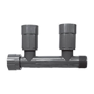 Lasco Double Tee UltraZone Series Black PVC 1 in. Nut x Mthd x Fvconn 