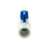 1/2 PVC White Ball Valve Slip 491 Commercial Blue Handle Colonial Lasco