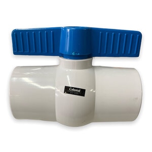 3 PVC White Ball Valve Slip 491 Commercial Blue Handle Colonial Lasco