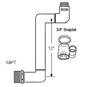 Lasco PVC Swing Joint Assembly 1 in. x 3/4 in. x 12 in. MIPT x Snaplok