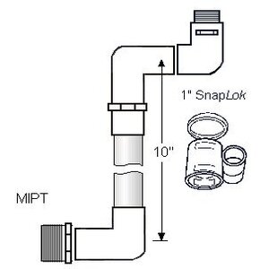 Lasco PVC Swing Joint Assembly 1 in. x 10 in. MIPT x Snaplok