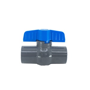 3/4 PVC Gray Ball Valve Thd 491 Commercial Blue Handle Colonial Lasco