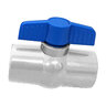 Lasco Colonial 491 Commercial Compact Ball Valve PVC White 1-1/4 in. Socket with Blue Handle