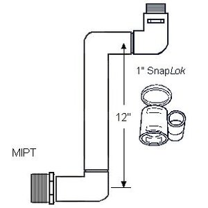 Lasco PVC Swing Joint Assembly 1 in. x 12 in. MIPT x Snaplok