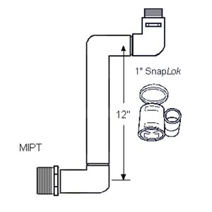 Lasco PVC Swing Joint Assembly 1 in. x 12 in. MIPT x Snaplok