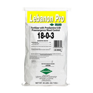 Lebanon Pro Prodiamine Fertilizer 0.58% 18-0-3 30% CRN 50 lb.