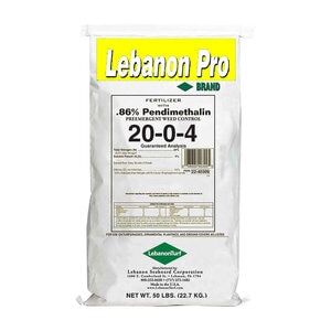 Lebanon Pro Pre-Emergent Fertilizer Pendimethalin 0.86% 20-0-4 30% LSN 50 lb.