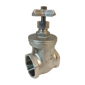 Leemco Gate Valve LGT Series Fpt 200 PSI 1-1/2 in. Stainless Steel w/ Cross Handle 