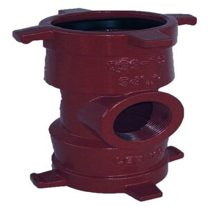 Leemco Tapped Service Tee Ductile Iron 4 in. x 3 in.