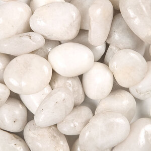 Bagged Super Polished Pebbles White 1/4 - 3/4 in. (40 lb. bag)