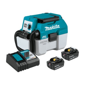 Makita LXT Portable Wet/Dry Dust Extractor/Vacuum Kit 18V Lithium-Ion Brushless Cordless 2 gal. HEPA Filter
