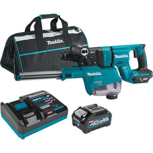 Makita 40V MAX XGT 1-1/8" Rotary Hammer D-Handle with Vac Kit