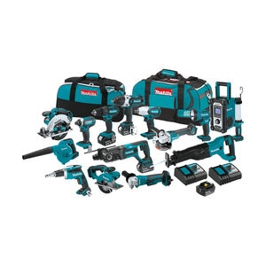 Makita 18V LXT Lithium-Ion Cordless 15 pc. Combo Kit Includes 4 Battery, 2 Charger & 2 Bags (3.0Ah)