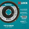 Makita X-LOCK 4‑1/2 in. Type 29 Angled Flap Disc, 60 Grit, 3/pk