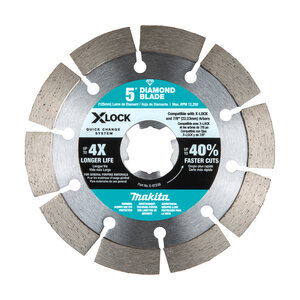 Makita X-LOCK 5 in. Segmented Diamond Blade for Masonry Cutting
