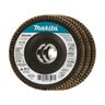 Makita X-LOCK 4‑1/2 in. Type 29 Angled Flap Disc, 60 Grit, 3/pk