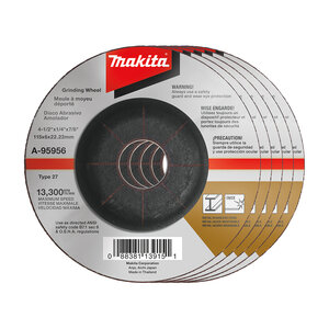 Makita INOX Grinding Wheel 5 Pack 4-1/2 in. x 1/4 in. x 7/8 in.