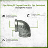 Galvanized 90 Degree Elbow 1 in. FIPT