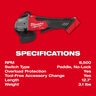 Milwaukee M18 Fuel 4-1/2 in. / 5 in. Grinder Paddle Switch, No-Lock