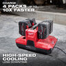 Milwaukee M18 & M12 Four Bay Simultaneous Super Charger w/ PACKOUT Compatibility