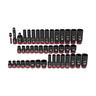Milwaukee 43pc Impact Duty 3/8 in. Drive SAE and Metric Deep 6 Point Socket Set SHOCKWAVE