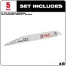Milwaukee The WRECKER Multi-Material SAWZALL Blade 9 in. 7/11 TPI 5 pk.