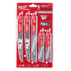 Milwaukee 5 pc Carbide Sawzall Blade Set
