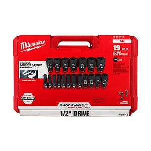 Milwaukee 19 pc SHOCKWAVE Impact Duty 1/2 in. Drive SAE Deep 6 Point Socket Set