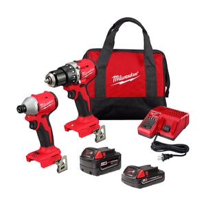 Milwaukee M18 Compact Brushless Combo Kit - Hammer Drill, Impact Driver