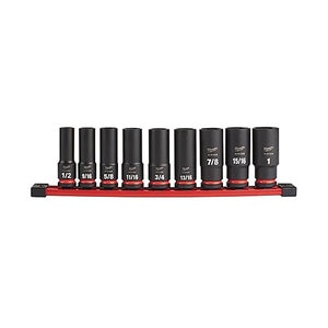 Milwaukee Shockwave IMPACT 6-Point Deep SAE Drive Socket Set 1/2 in.