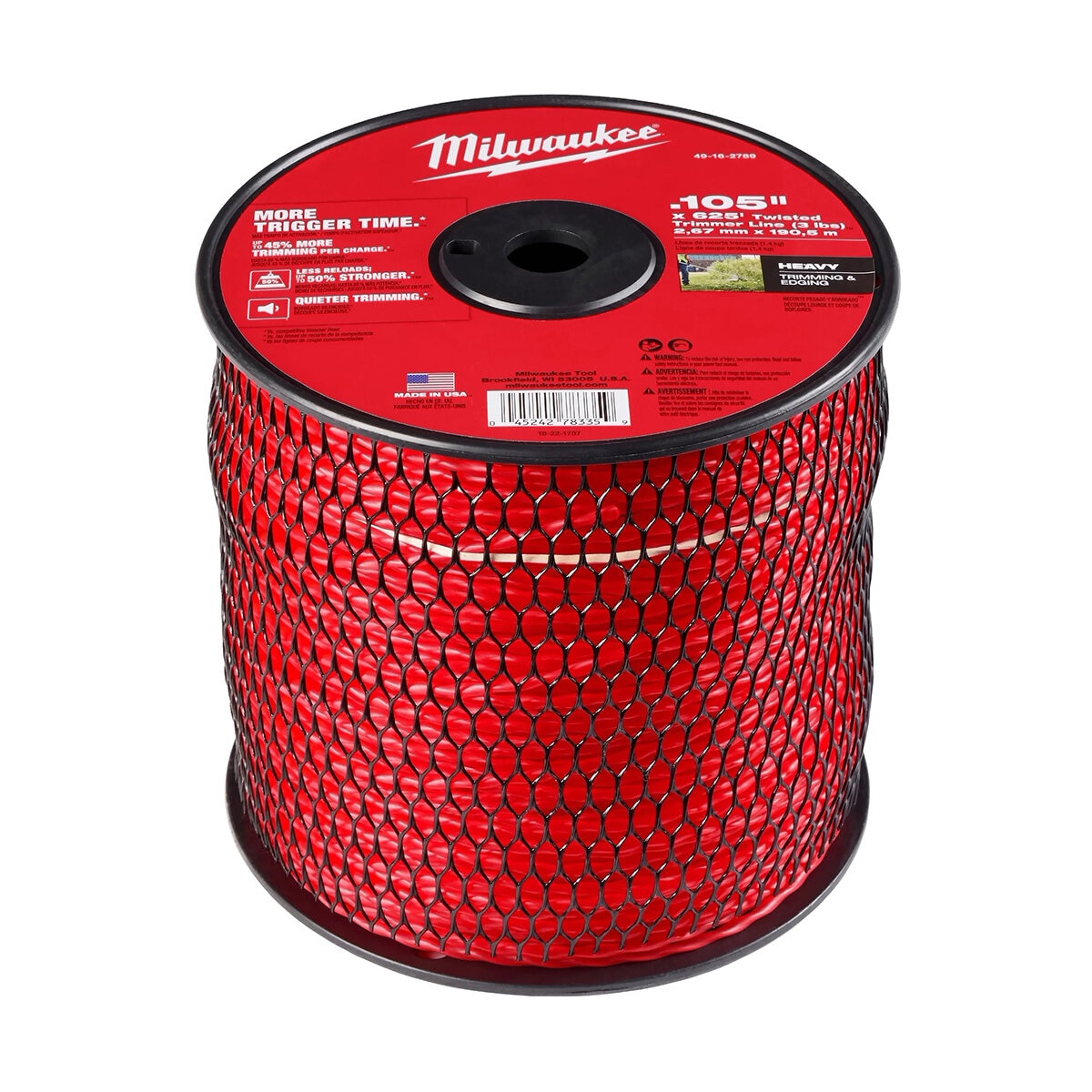 Milwaukee Twisted Trimmer Line .105 in. x 625 ft. (3 lb. Spool ...