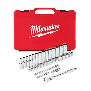 Milwaukee 3/8 in. Drive Ratchet & Socket Set 32pc. - Metric
