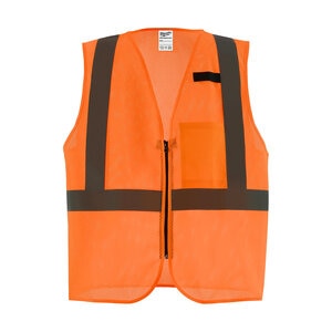 Milwaukee Class 2 High Vis Orange Mesh One-Pocket Safety Vest - Large/X-Large