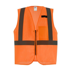 Milwaukee Class 2 High Vis Orange Mesh One-Pocket Safety Vest - Small/Medium