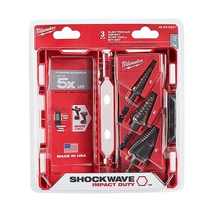 Milwaukee SHOCKWAVE Impact Duty Electrical Kit (Includes #1, #4, and #9 Step Bits)