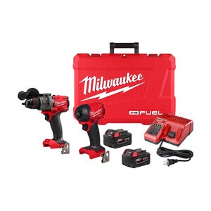 Milwaukee M18 FUEL™ 2-Tool Combo Kit (1/4 in. Hex Hydraulic Driver, 1/2 in. Hammer Drill/Driver, + Battery pack & Charger)