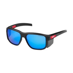 Milwaukee Full Frame Safety Glasses with Removable Side Shield - Blue Mirrored Anti Scratch Lenses