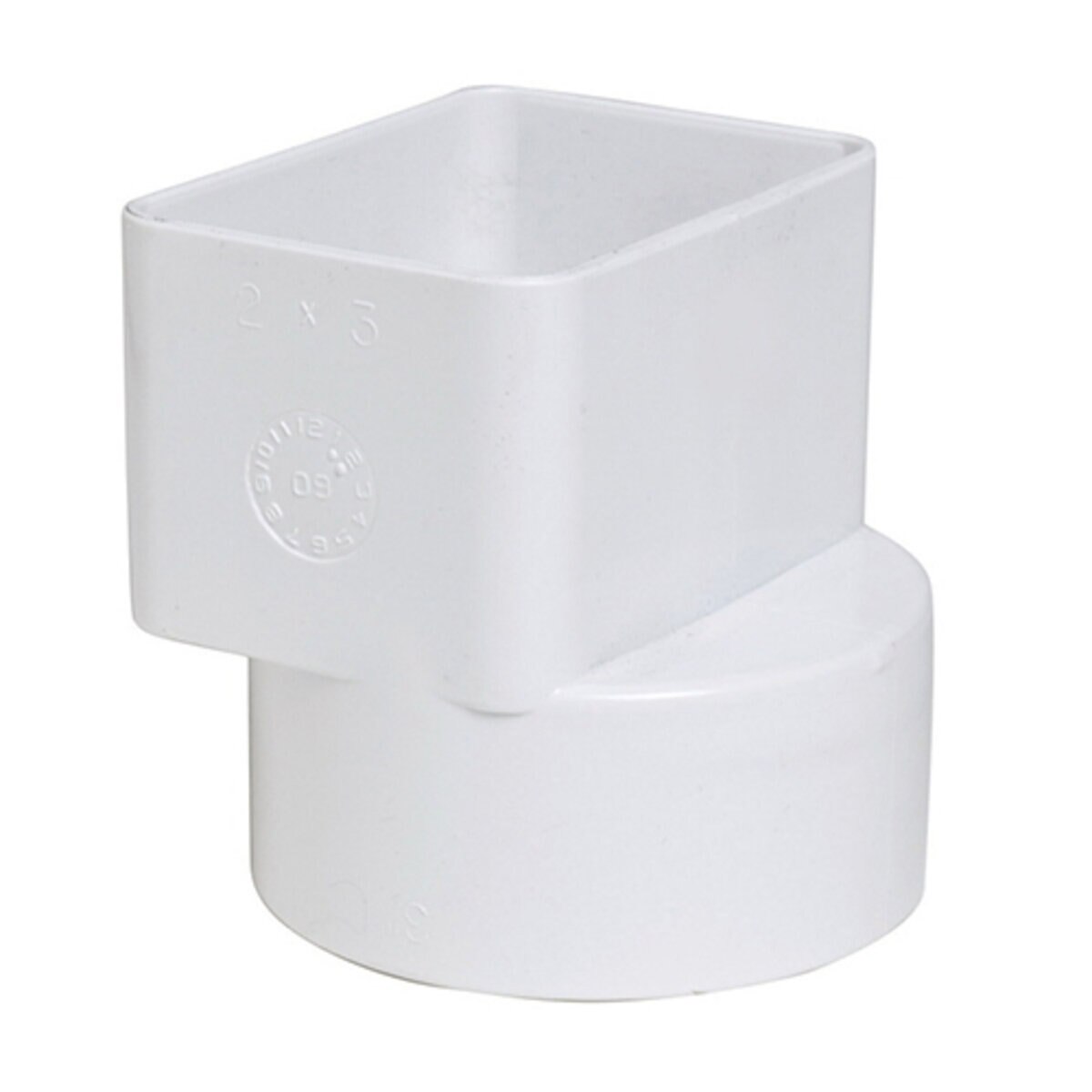 RBP PVC S&D Flush Mount Downspout Adapter White 3 in. x 4 in. x 4 in ...