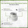 NDS PVC S&D Reducer Coupling HUB x HUB White 4 in. x 3 in.