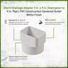 Nds PVC S&D Centered Downspout Adapter White 3 in. X 4 in. X 4 in. (Fits 4 in. Pipe)