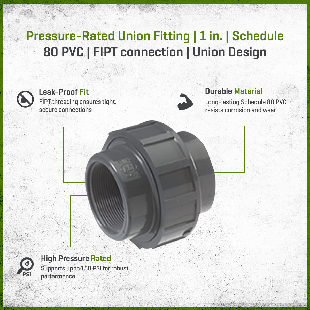 NDS Flo-Control Sch 80 PVC Union 1 in. FIPT | SiteOne US