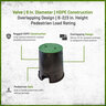 NDS Standard Series Round Valve Box with Cover, Black Box/Green Cover, 6 in. Diameter, HDPE Construction, Overlapping Design, 8-2/3 in. Height