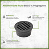 NDS Drain Grate Round Polyolefin Black 3 in.