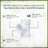 NDS PVC S&D Tee HUB x HUB x HUB White 3 in.